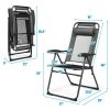 Adjustable Recliner Folding Chairs with 7 Level Backrest - Gray - 2 PCS